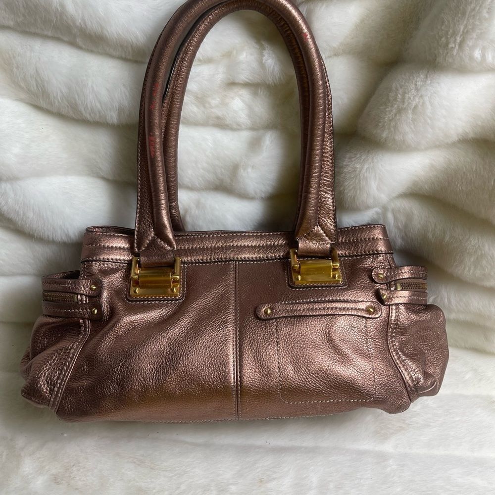 B. Makowsky Shimmering Bronze Shoulder Bag - Picture 3 of 13